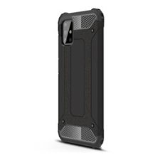 Gigapack Defender Samsung Galaxy A51 műanyag telefonvédő (közepesen ütésálló, légpárnás sarok, fémhatás, fekete) tok és táska