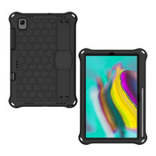 Gigapack Defender szilikon telefonvédő (közepesen ütésálló, kitámasztó, méhsejt minta + kézpánt) FEKETE [Samsung Galaxy Tab A7 10.4 (2020) LTE SM-T505] (5996591014920) tablet tok