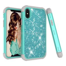 Gigapack Defender szilikon telefonvédő (ütésállóság, műanyag keret, flitteres) CYAN (GP-82981) tok és táska