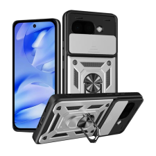 Gigapack Defender szilikon telefonvédő (ütésállóság, tartógyűrű, kameravédő) EZÜST Google Pixel 9a tok és táska