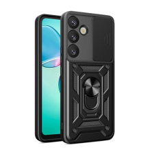 Gigapack Defender szilikon telefonvédő (ütésállóság, tartógyűrű, kameravédő) FEKETE Samsung Galaxy S25 (SM-S931) tok és táska