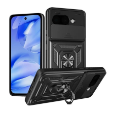 Gigapack Google Pixel 9a defender szilikon telefonvédő (ütésállóság, tartógyűrű, kameravédő) fekete tok és táska