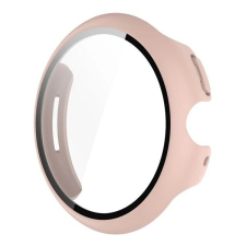 Gigapack Google Pixel Watch 3 45mm Műanyag keret (BUMPER, ütésállóság + kijelzővédő üveg) RÓZSASZÍN okosóra kellék