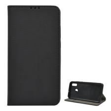 Gigapack Honor 10 Lite tok álló (Flip, oldalra nyíló, rombusz minta) fekete tok és táska