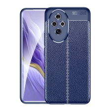 Gigapack Honor 200 szilikon telefonvédő (ütésállóság, bőr hatású, varrás minta) sötétkék mobiltelefon kellék
