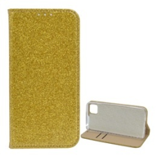 Gigapack Honor 9S bőr hatású tok (Flip, szilikon belső, asztali tartó funkció, bankkártya tartó, arany) tok és táska
