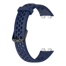 Gigapack Huawei Band 8 pótszíj (egyedi méret, szilikon, lyukacsos, légáteresztő) sötétkék okosóra kellék