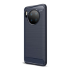 Gigapack Huawei Mate 30 Szilikon telefonvédő (légpárnás sarok, szálcsiszolt, karbon minta, sötétkék)