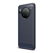 Gigapack Huawei Mate 30 Szilikon telefonvédő (légpárnás sarok, szálcsiszolt, karbon minta, sötétkék) tok és táska