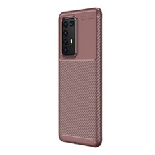 Gigapack Huawei P40 Pro+ Szilikon telefonvédő (légpárnás sarok, karbon minta, barna) tok és táska