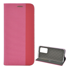 Gigapack Huawei P40 Pro tok álló (Flip, oldalra nyíló, textil minta) rózsaszín tok és táska