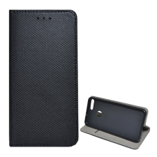 Gigapack Huawei P Smart (2018) tok álló (Flip, oldalra nyíló, rombusz minta) fekete tok és táska