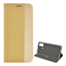 Gigapack Huawei P Smart (2020) tok álló (Flip, oldalra nyíló, textil minta) arany tok és táska