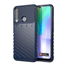 Gigapack Huawei Y6p szilikon telefonvédő (közepesen ütésálló, csíkos, dombor minta) sötétkék tok és táska