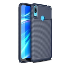 Gigapack Huawei Y7 (2019) Szilikon telefonvédő (légpárnás sarok, karbon minta, sötétkék) tok és táska
