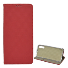 Gigapack Huawei Y8p tok álló (Flip, oldalra nyíló, rombusz minta) piros tok és táska