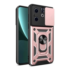 Gigapack Infinix Hot 40i (X6528) műanyag telefonvédő (ütésállóság, szilikon belső, tartógyűrű, kameravédő) rozéarany mobiltelefon kellék