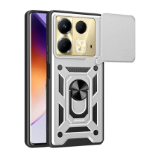 Gigapack Infinix Note 40 (X6853) műanyag telefonvédő (ütésállóság, szilikon belső, tartógyűrű, kameravédő) ezüst mobiltelefon kellék