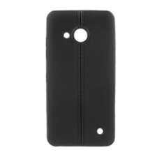 Gigapack Microsoft Lumia 550 szilikon telefonvédő (bőr hatású, varrás minta, fekete) tok és táska