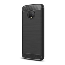Gigapack Motorola Moto G6+ Szilikon telefonvédő (légpárnás sarok, szálcsiszolt, karbon minta, fekete) tok és táska