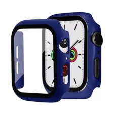 Gigapack Műanyag keret (BUMPER, ütésálló + kijelzővédő üveg) SÖTÉTKÉK Apple Watch Series 7 45mm okosóra kellék