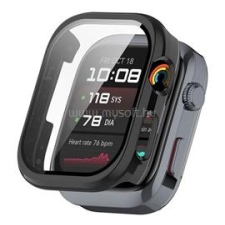 Gigapack Műanyag keret (BUMPER, ütésállóság + kijelzővédő üveg) FEKETE (GP-164078) okosóra kellék