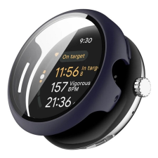 Gigapack Műanyag keret (BUMPER, ütésállóság + kijelzővédő üveg) SÖTÉTKÉK Google Pixel Watch 3 45mm mobiltelefon kellék