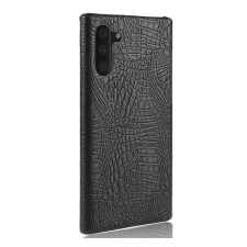 Gigapack Műanyag telefonvédő (bőr hatású, krokodilbőr minta) FEKETE [Samsung Galaxy Note 10 (SM-N970F)] tok és táska