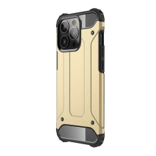Gigapack műanyag telefonvédő (közepesen ütésálló, Apple iPhone 13 Pro szilikon belső, fémhatás) arany tok és táska