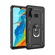 Gigapack műanyag telefonvédő (közepesen ütésálló, Huawei P30 Lite (Nova 4e) szilikon belső) fekete tok és táska