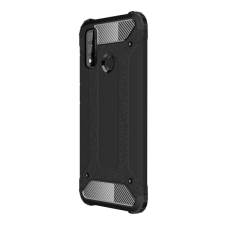 Gigapack műanyag telefonvédő (közepesen ütésálló, Huawei P Smart (2020) szilikon belső, fémhatás) fekete tok és táska
