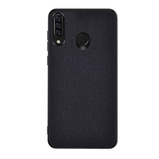 Gigapack műanyag telefonvédő (közepesen ütésálló, Huawei Y6p szilikon keret, textil hátlap) fekete tok és táska