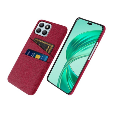 Gigapack Műanyag telefonvédő (ütésállóság, kártyatartó, textil hatás) PIROS Honor X8b tok és táska