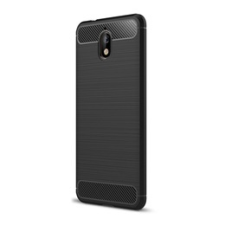 Gigapack Nokia 3.1 Szilikon telefonvédő (légpárnás sarok, szálcsiszolt, karbon minta, fekete) tok és táska