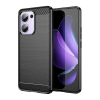 Gigapack Oppo Reno 13 FS szilikon telefonvédő (ütésállóság, légpárnás sarok, szálcsiszolt, karbon minta) fekete
