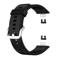 Gigapack Pótszíj (egyedi méret, szilikon, állítható) FEKETE Huawei Watch Fit okosóra kellék