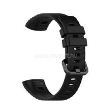 Gigapack Pótszíj (egyedi méret, szilikon, csíkos) FEKETE (GP-88186) okosóra kellék