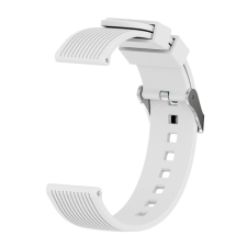 Gigapack Pótszíj (univerzális, 20 mm, szilikon, állítható, 3D csíkos minta) FEHÉR Huawei Watch GT 2 42mm, Samsung Galaxy Watch Active 2 44mm (SM-R820N), Samsung Galaxy Watch Active 2 40mm (SM-R830N), G okosóra kellék