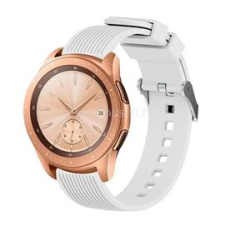 Gigapack Pótszíj (univerzális, 20mm, szilikon, 3D csíkos) FEHÉR (GP-129075) okosóra kellék