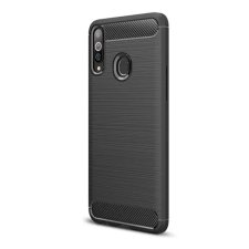 Gigapack Samsung Galaxy A20s Szálcsiszolt Szilikon Tok - Fekete tok és táska