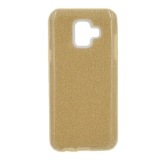 Gigapack Samsung Galaxy A6 (2018) szilikon telefonvédő (műanyag belső, csillogó hátlap, arany) tok és táska