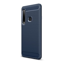 Gigapack Samsung Galaxy A9 (2018) Szilikon telefonvédő (légpárnás sarok, szálcsiszolt, karbon minta, sötétkék) tok és táska