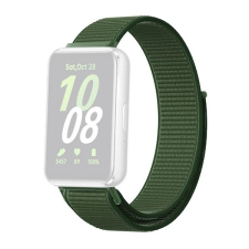 Gigapack Samsung Galaxy Fit 3 pótszíj (egyedi méret, nylon, tépőzáras, légáteresztő) sötétzöld okosóra kellék
