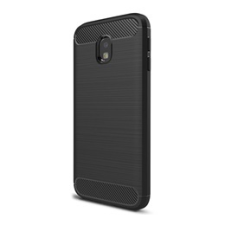 Gigapack Samsung Galaxy J3 (2017) Szilikon telefonvédő (légpárnás sarok, szálcsiszolt, karbon minta, fekete) tok és táska