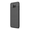 Gigapack Samsung Galaxy J4 (2018) Szilikon telefonvédő (bőr hatású, varrás minta, fekete)