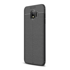 Gigapack Samsung Galaxy J4 (2018) Szilikon telefonvédő (bőr hatású, varrás minta, fekete) tok és táska