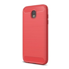 Gigapack Samsung Galaxy J5 (2017) Szilikon telefonvédő (légpárnás sarok, szálcsiszolt, karbon minta, piros) tok és táska