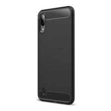 Gigapack Samsung Galaxy M10 Szilikon telefonvédő (légpárnás sarok, szálcsiszolt, karbon minta, fekete) tok és táska