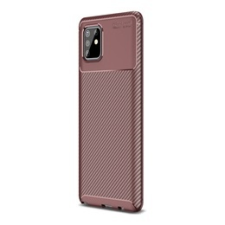Gigapack Samsung Galaxy Note 10 Lite Szilikon telefonvédő (légpárnás sarok, karbon minta, barna) tok és táska