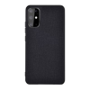 Gigapack Samsung Galaxy S20 műanyag telefonvédő (közepesen ütésálló, szilikon keret, textil hátlap, fekete)